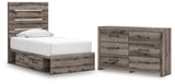 Graystorm Panel Storage Bed and Dresser