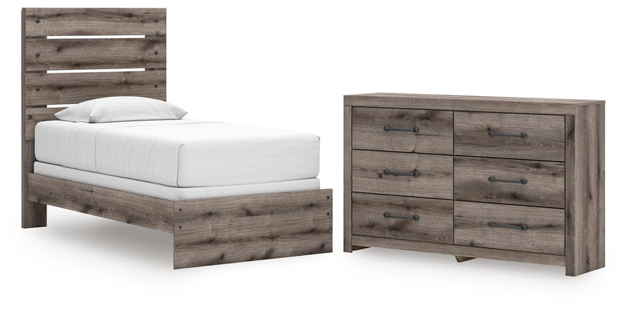 Graystorm Panel Bed and Dresser