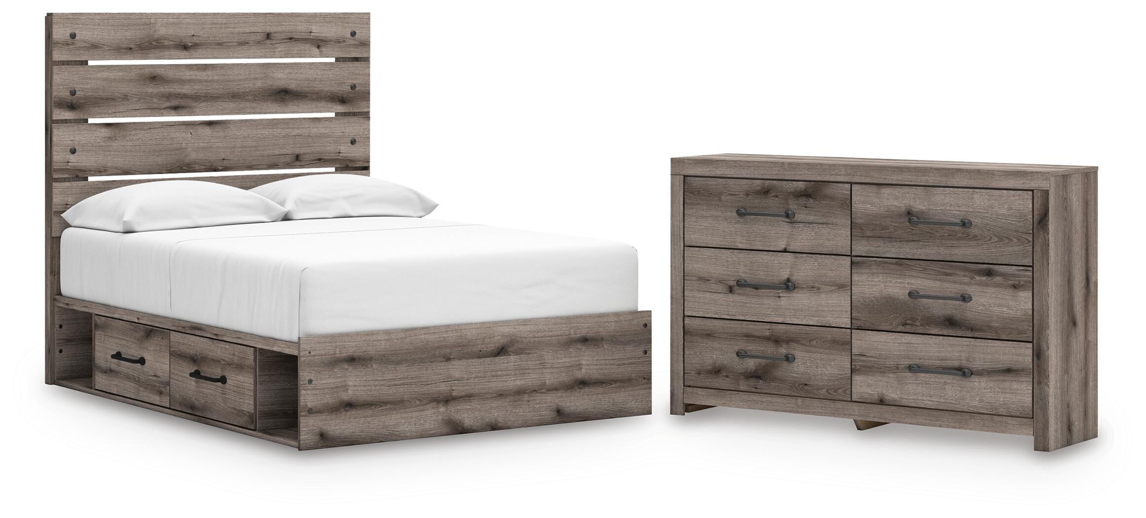 Graystorm Panel Storage Bed and Dresser