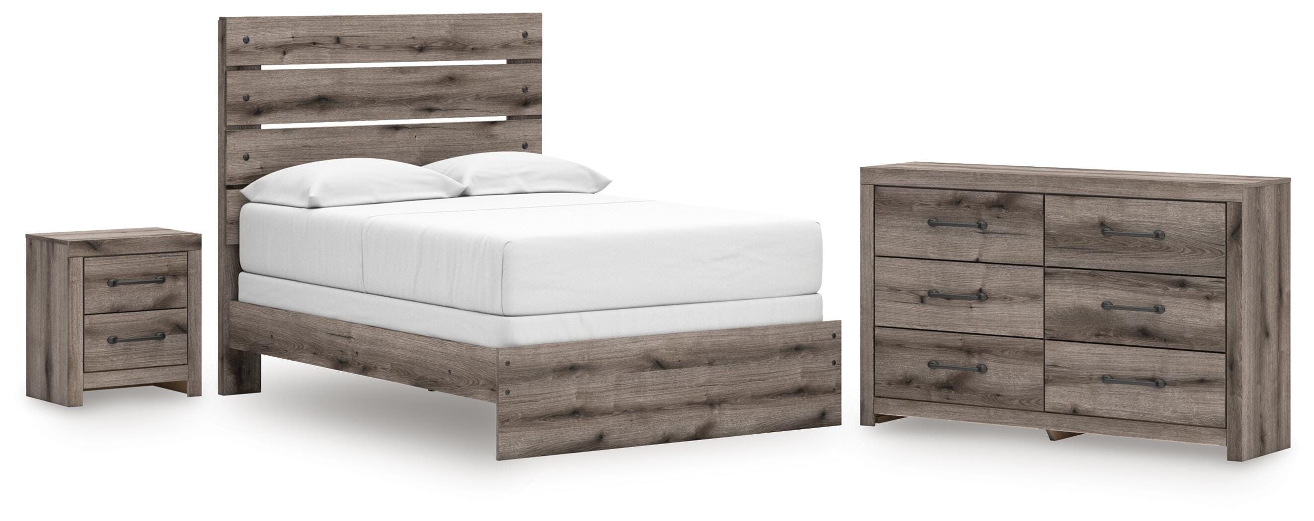 Graystorm Panel Bed, Dresser and Nightstand