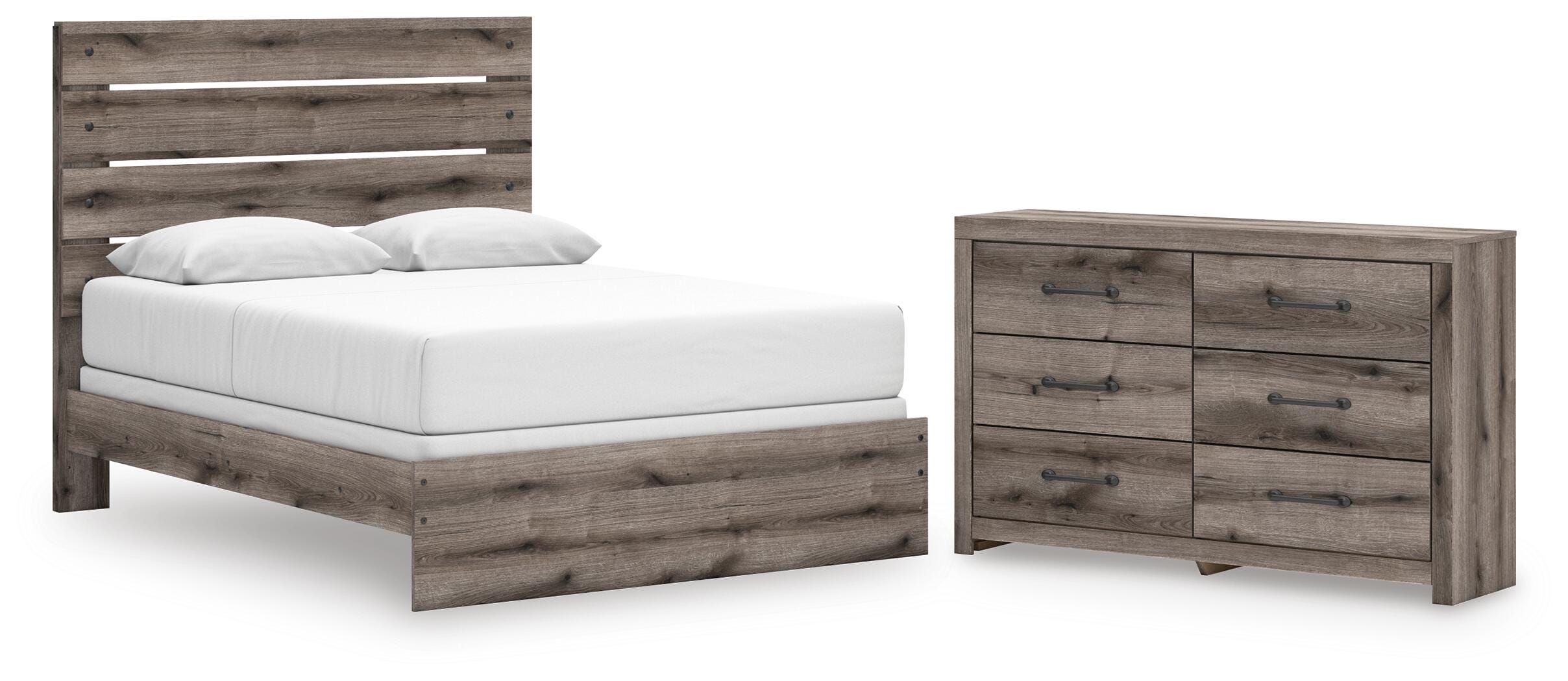 Graystorm Panel Bed and Dresser