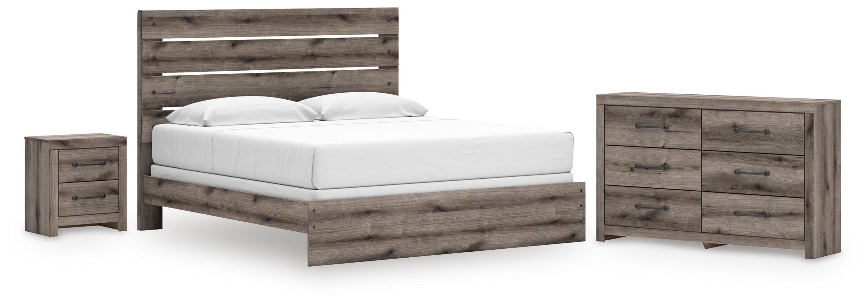 Graystorm Panel Bed, Dresser and Nightstand