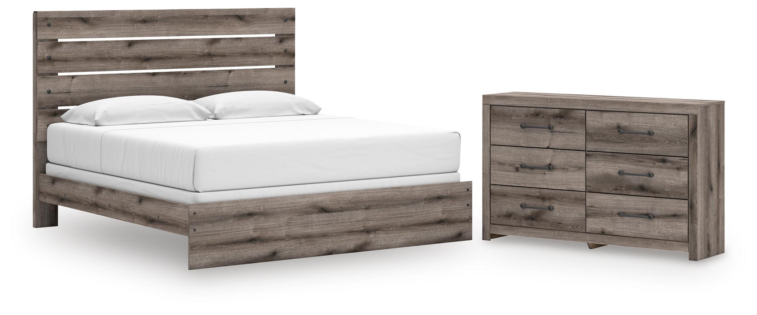 Graystorm Panel Bed and Dresser