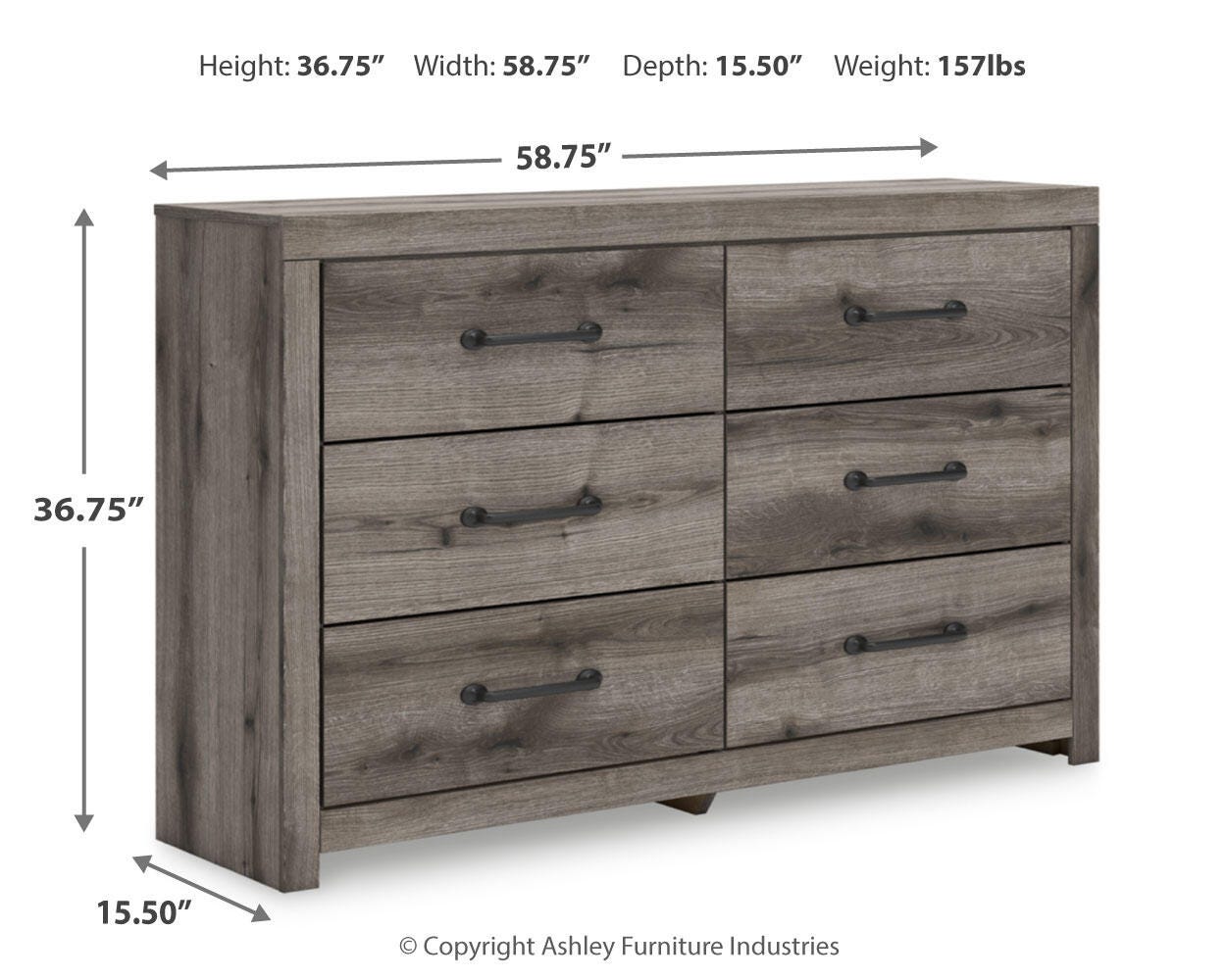 Graystorm Panel Bed with Storage, Dresser and Nightstand