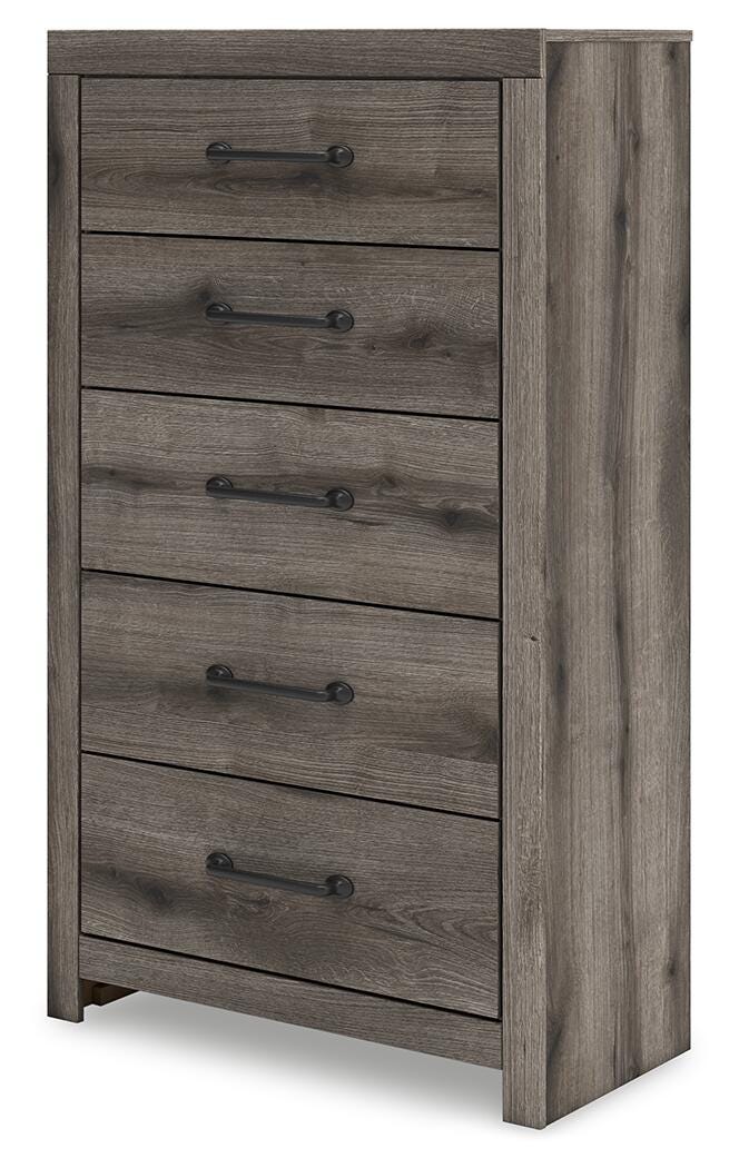 Graystorm Panel Bed with Storage, Dresser, Mirror, Chest and Nightstand