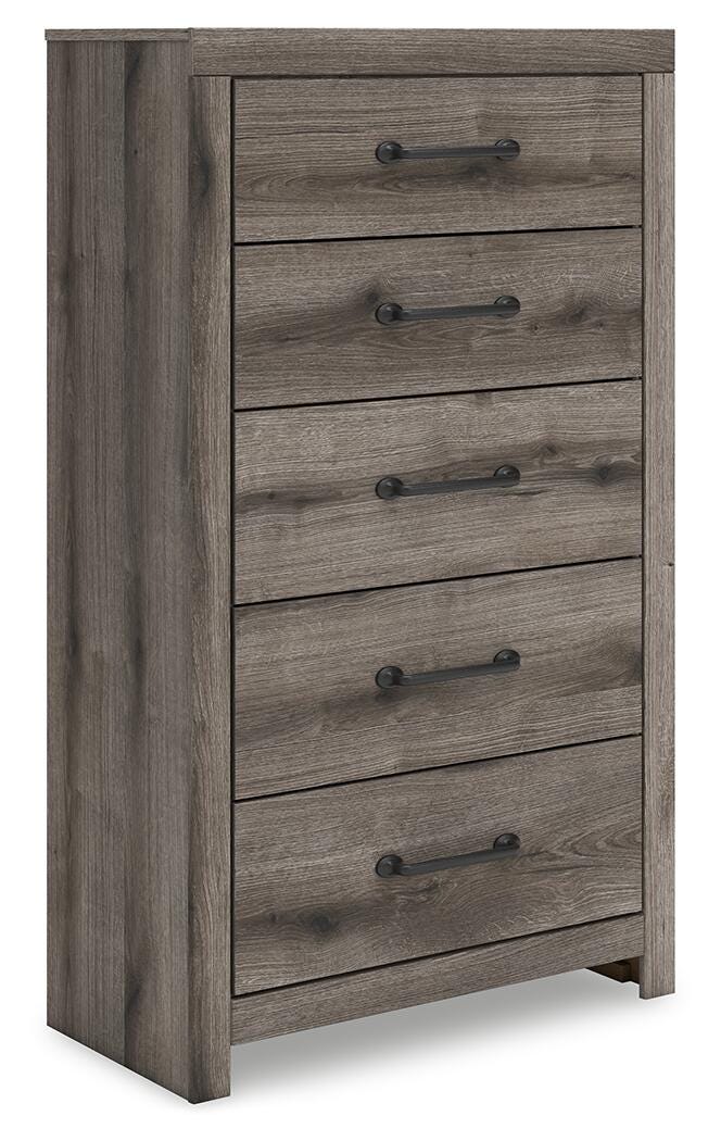 Graystorm Panel Storage Bed, Dresser, Mirror and Chest