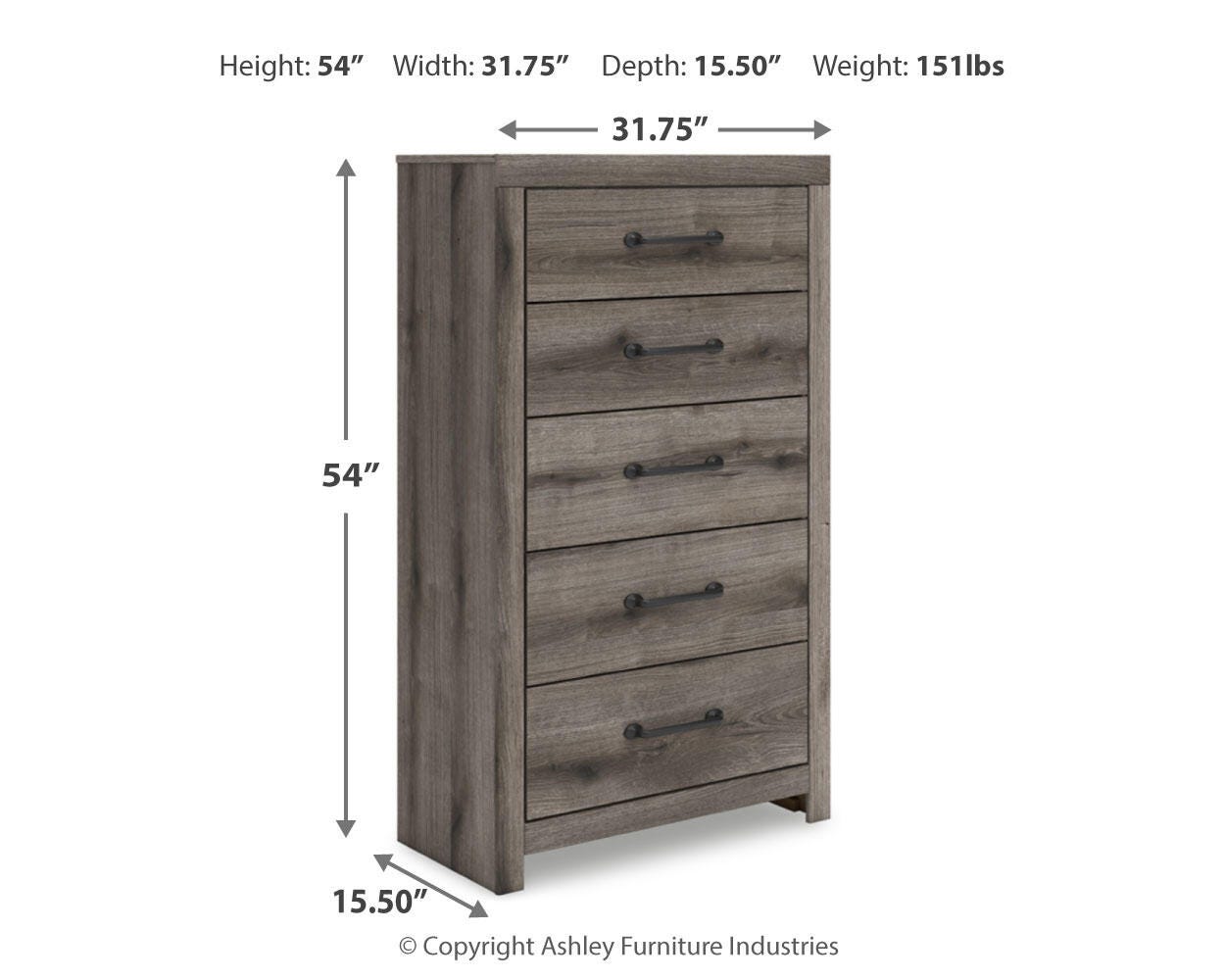 Graystorm Panel Bed, Dresser, Mirror and Chest