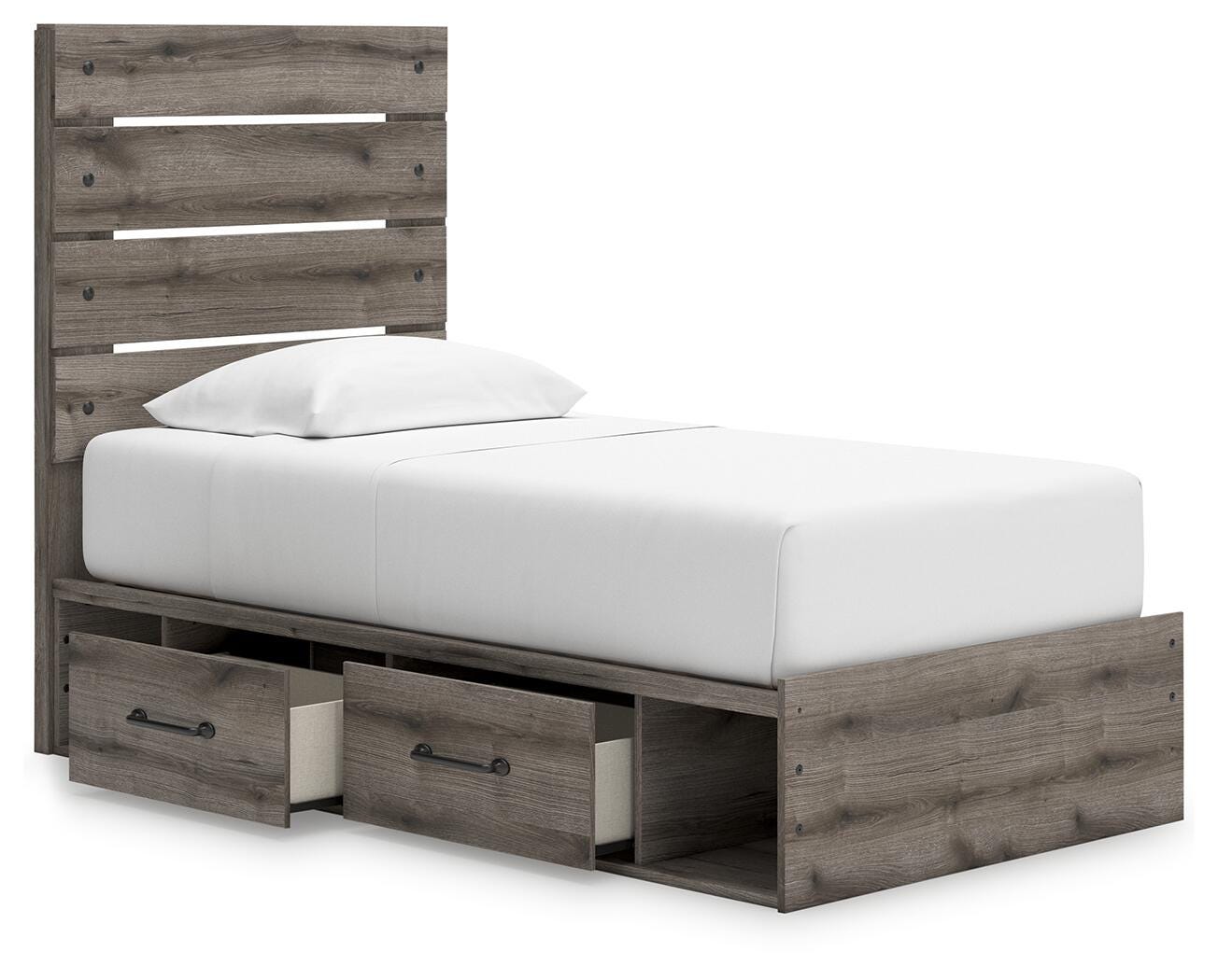Graystorm Panel Storage Bed, Dresser, Mirror, Chest and Nightstand