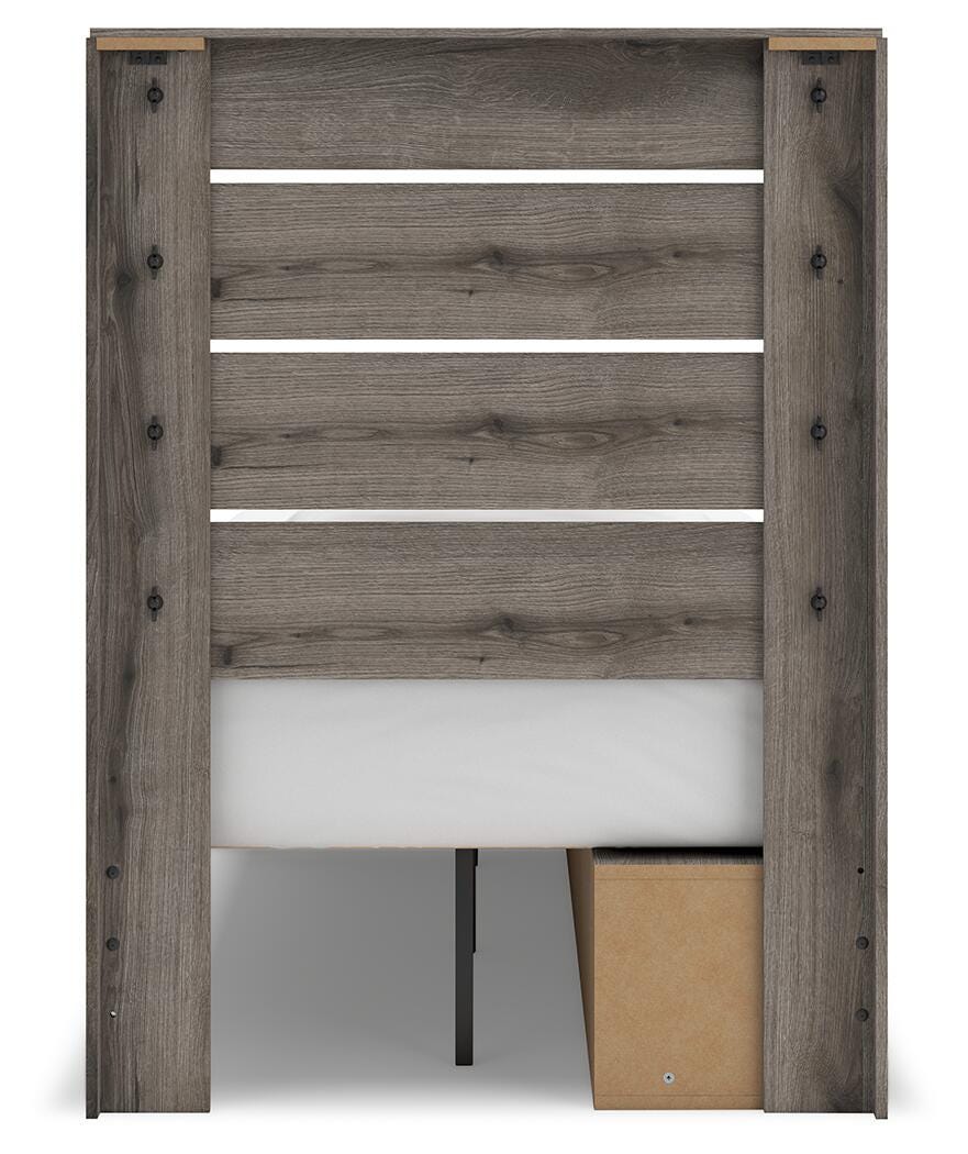 Graystorm Panel Storage Bed, Dresser, Mirror and Chest