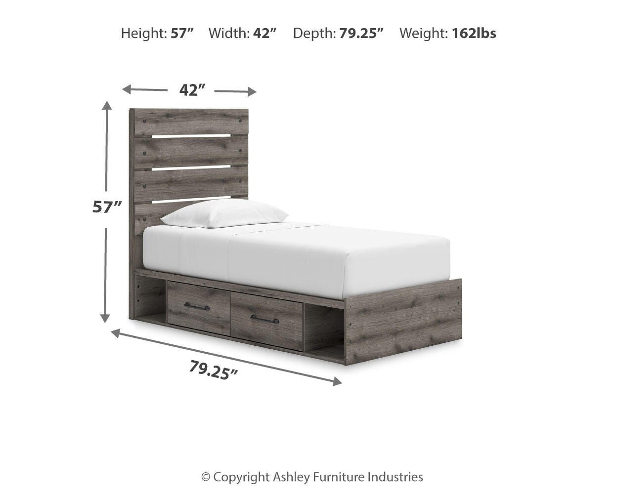 Graystorm Panel Storage Bed, Dresser, Mirror, Chest and Nightstand