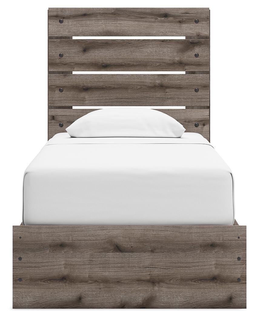Graystorm Panel Bed with Storage, Dresser, Mirror, Chest and 2 Nightstands