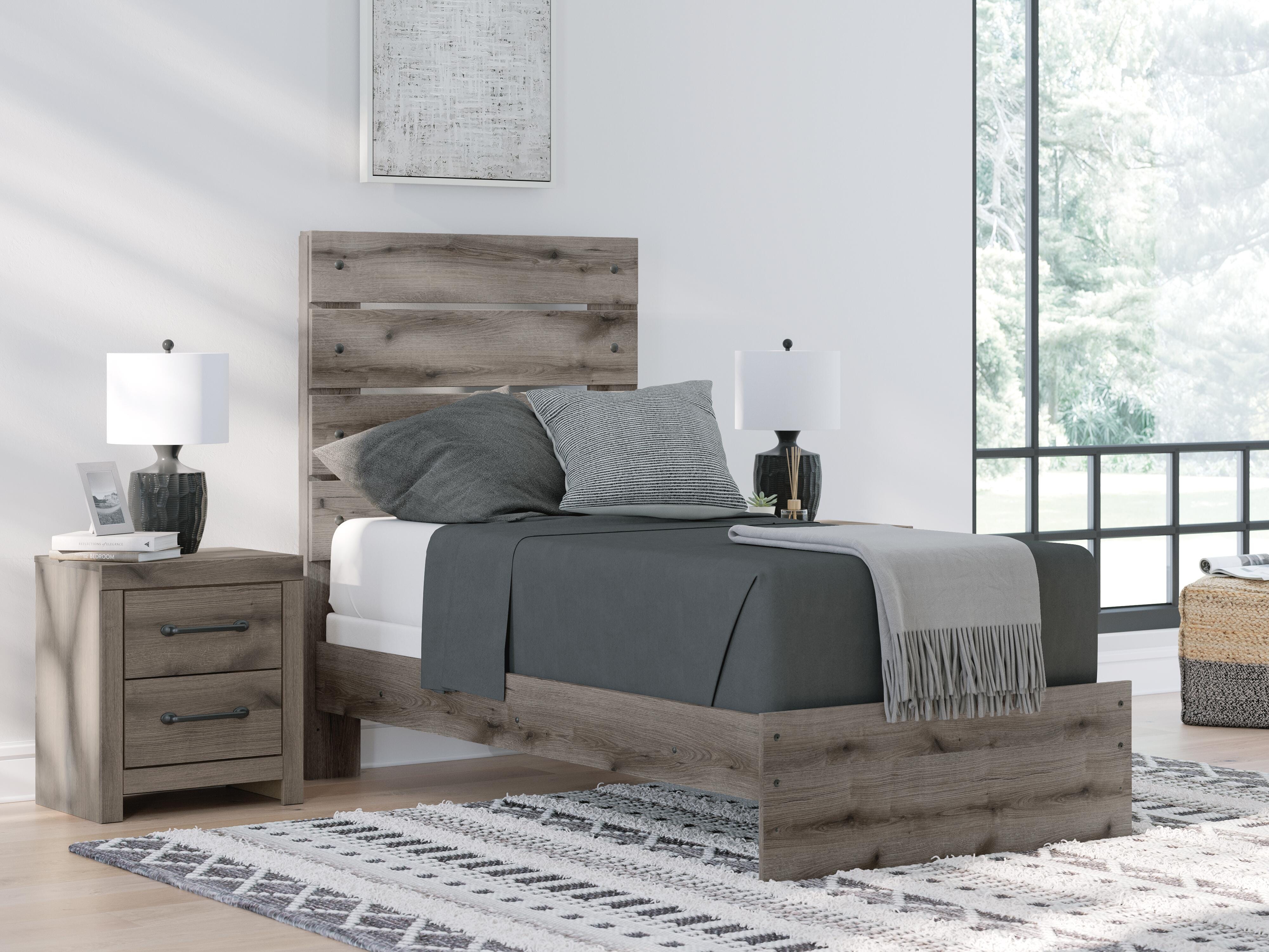 Graystorm Panel Bed, Dresser, Mirror and Chest