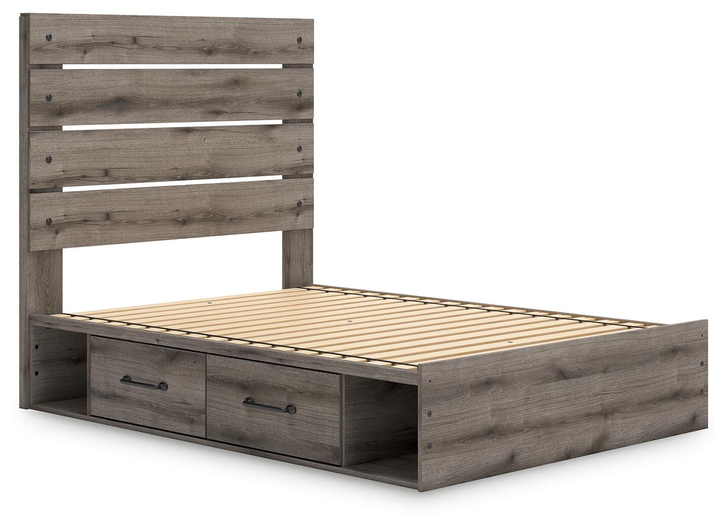 Graystorm Panel Bed with Storage, Dresser, Mirror, Chest and Nightstand