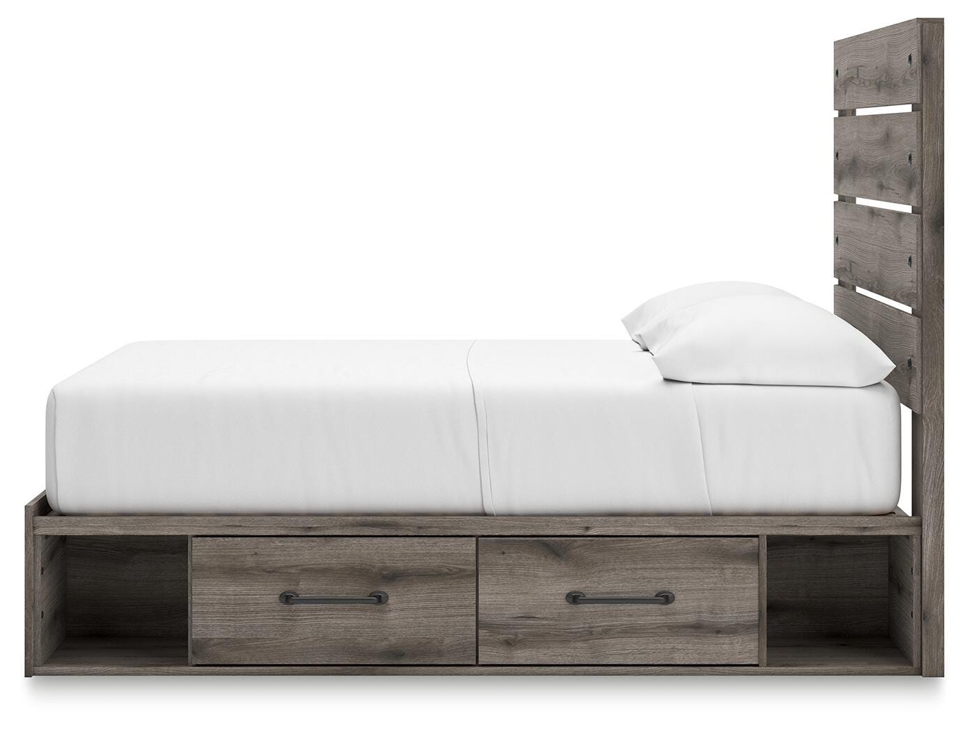 Graystorm Panel Bed with Storage, Dresser and Nightstand