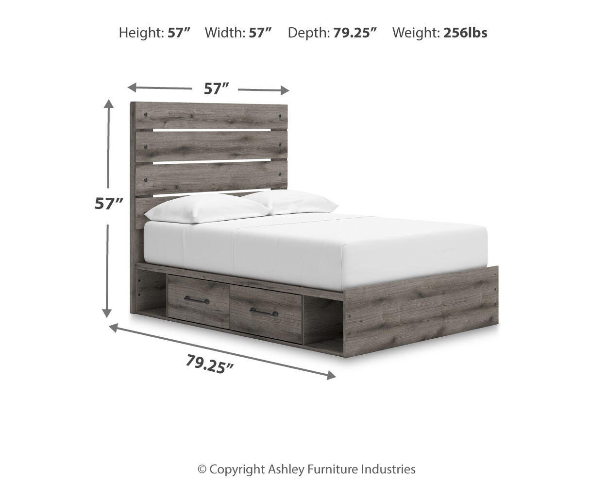 Graystorm Panel Bed with Storage, Dresser, Mirror and Chest