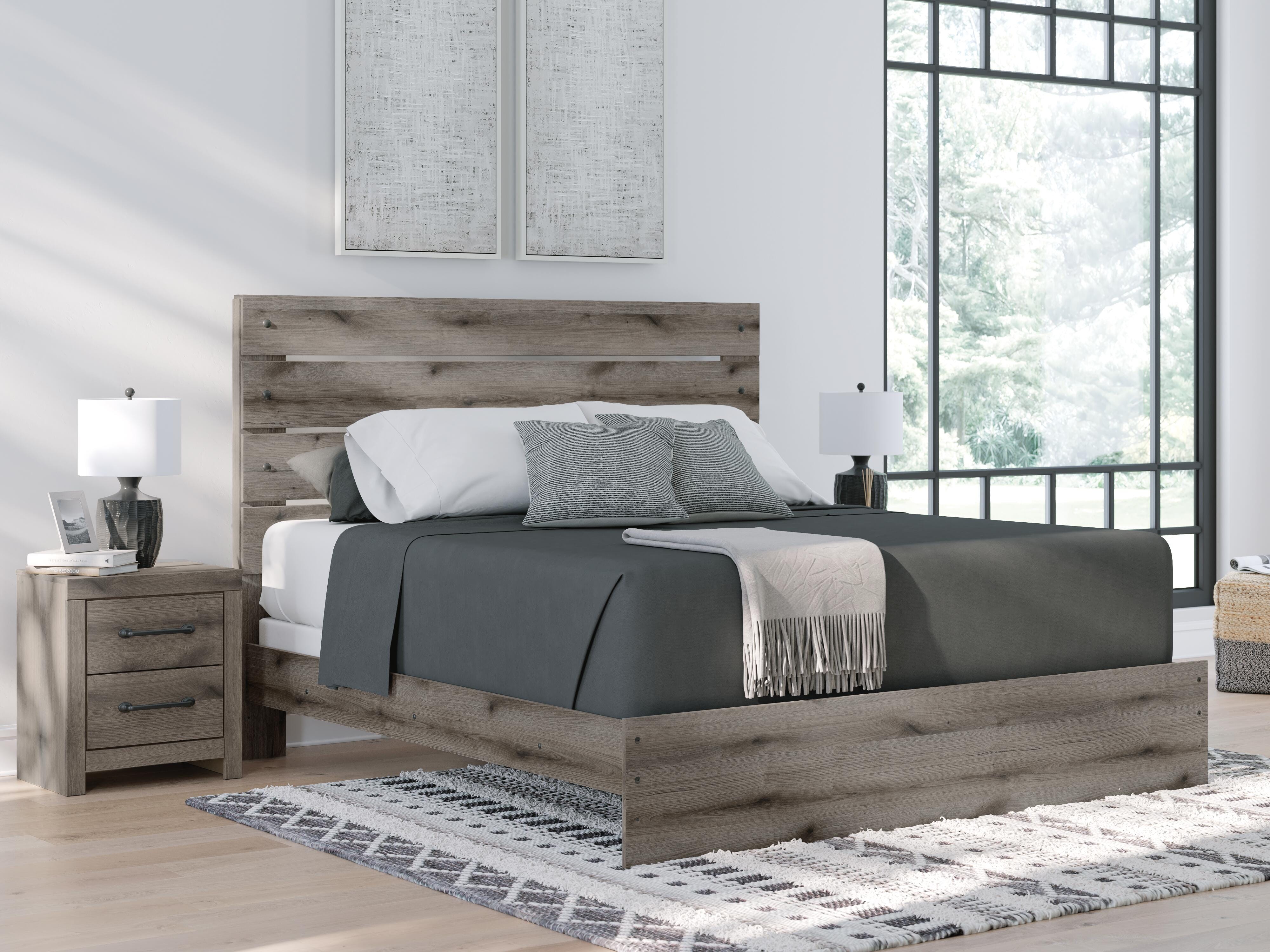 Graystorm Panel Bed, Dresser, Mirror and 2 Nightstands