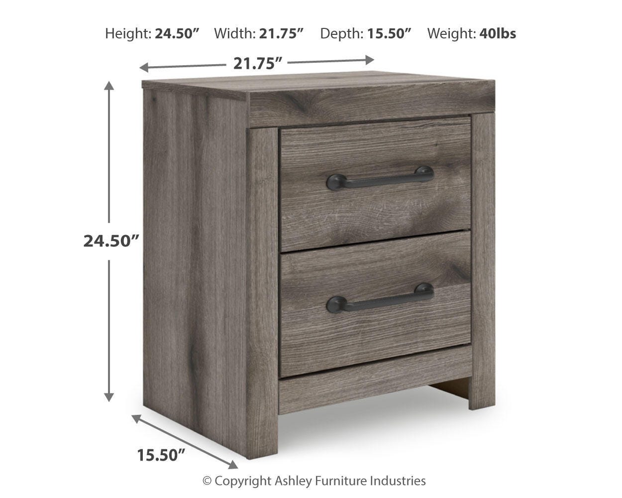 Graystorm Panel Bed with Storage, Dresser, Mirror and 2 Nightstands