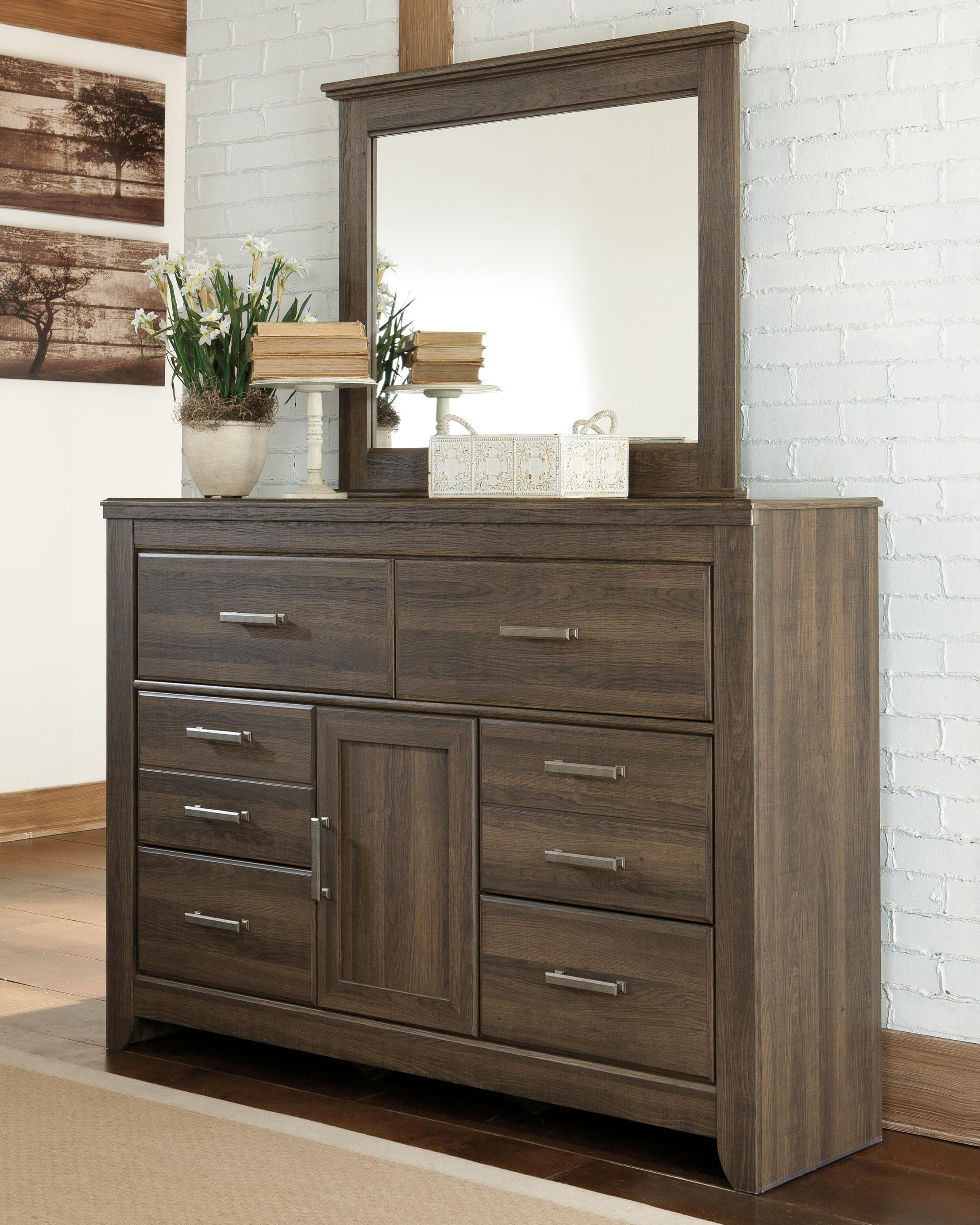 Juararo Panel Bed with Mirrored Dresser