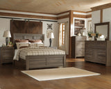 Juararo Panel Bed with Mirrored Dresser, Chest and Nightstand