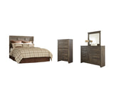 Juararo Panel Headboard with Mirrored Dresser and Chest