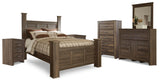 Juararo Poster Bed, Dresser, Mirror, Chest and 2 Nightstands