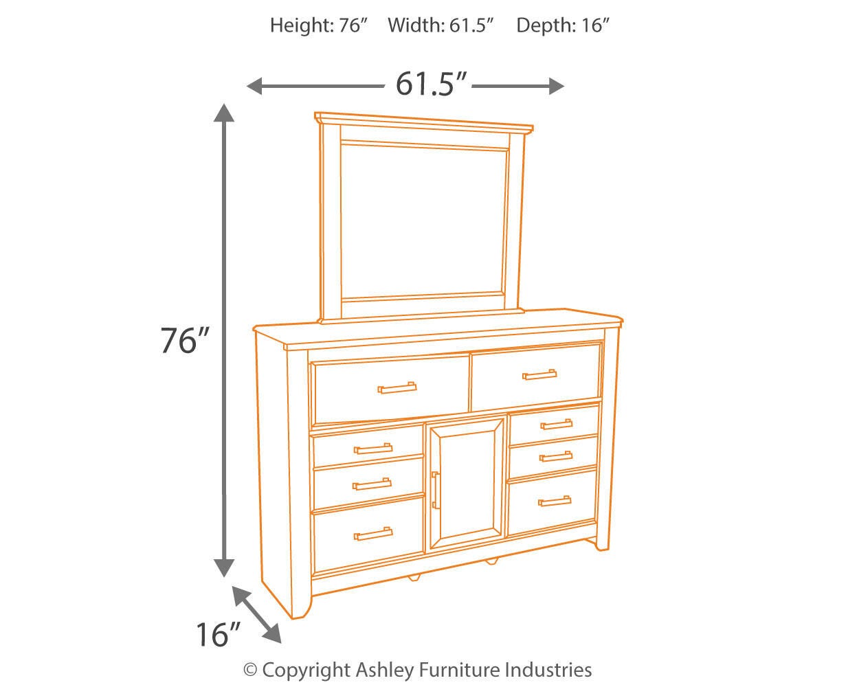 Juararo Panel Bed with Mirrored Dresser and Chest