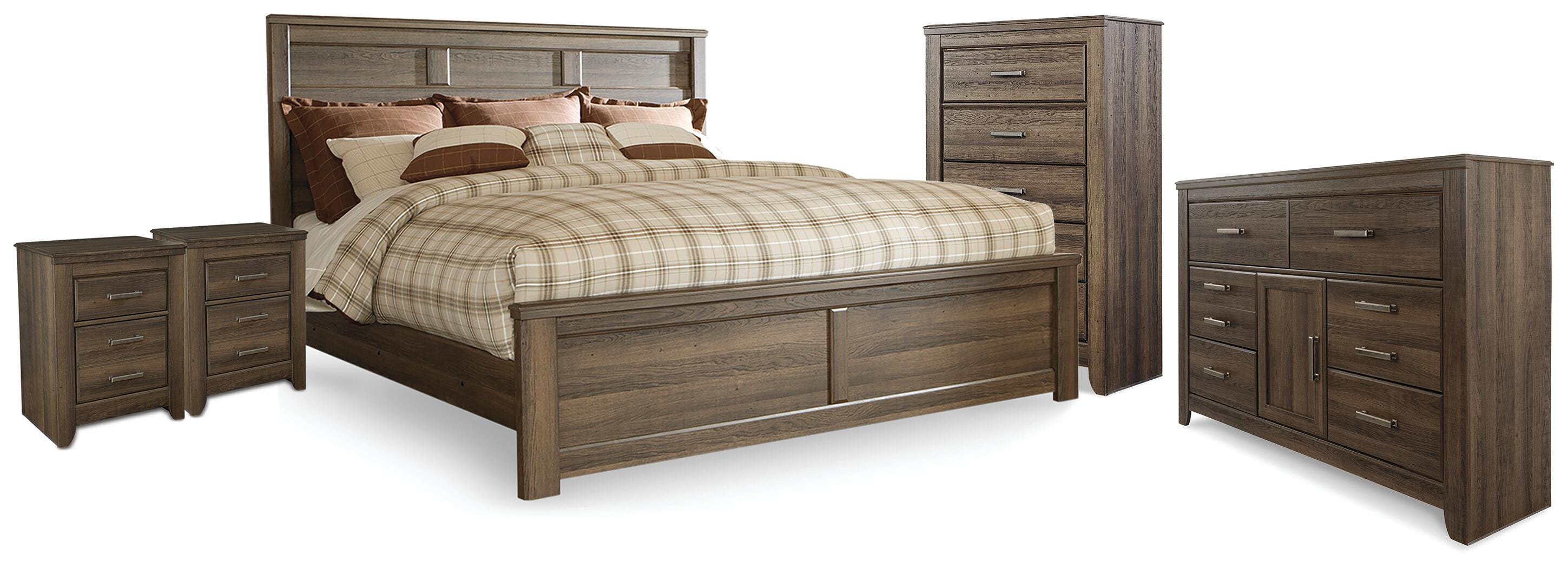 Juararo Panel Bed, Dresser, Chest and 2 Nightstands