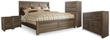 Juararo Panel Bed, Dresser, Chest and 2 Nightstands