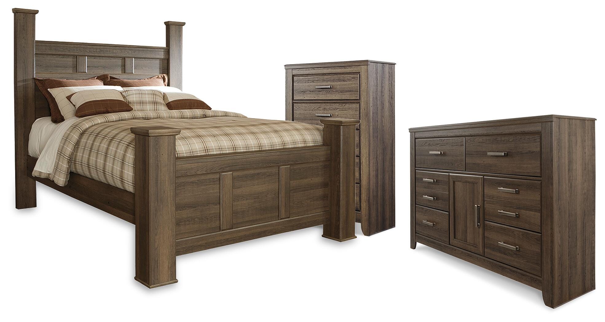 Juararo Poster Bed, Dresser and Chest