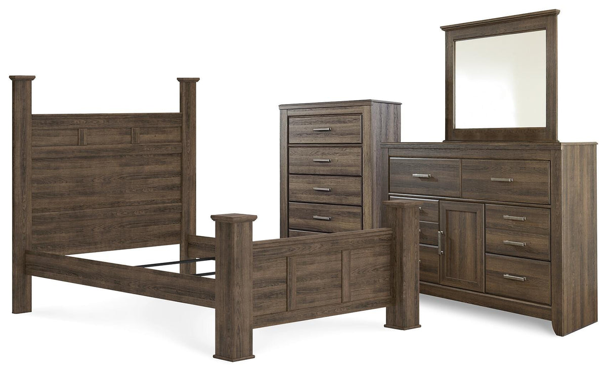 Juararo Poster Bed, Dresser and Mirror