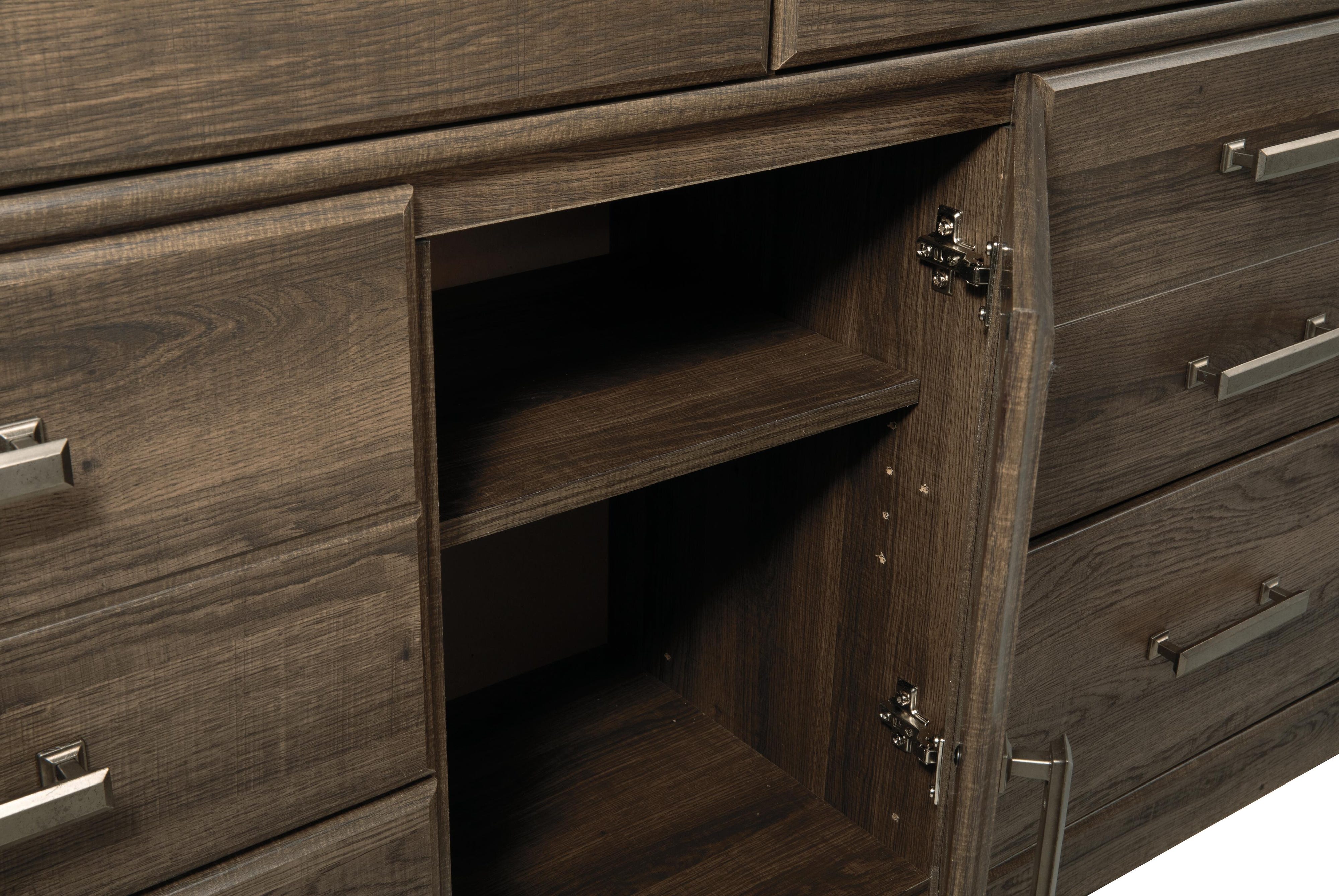 Juararo Poster Bed with Mirrored Dresser and 2 Nightstands