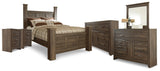 Juararo Poster Bed, 2 Dressers, Mirror and 2 Nightstands