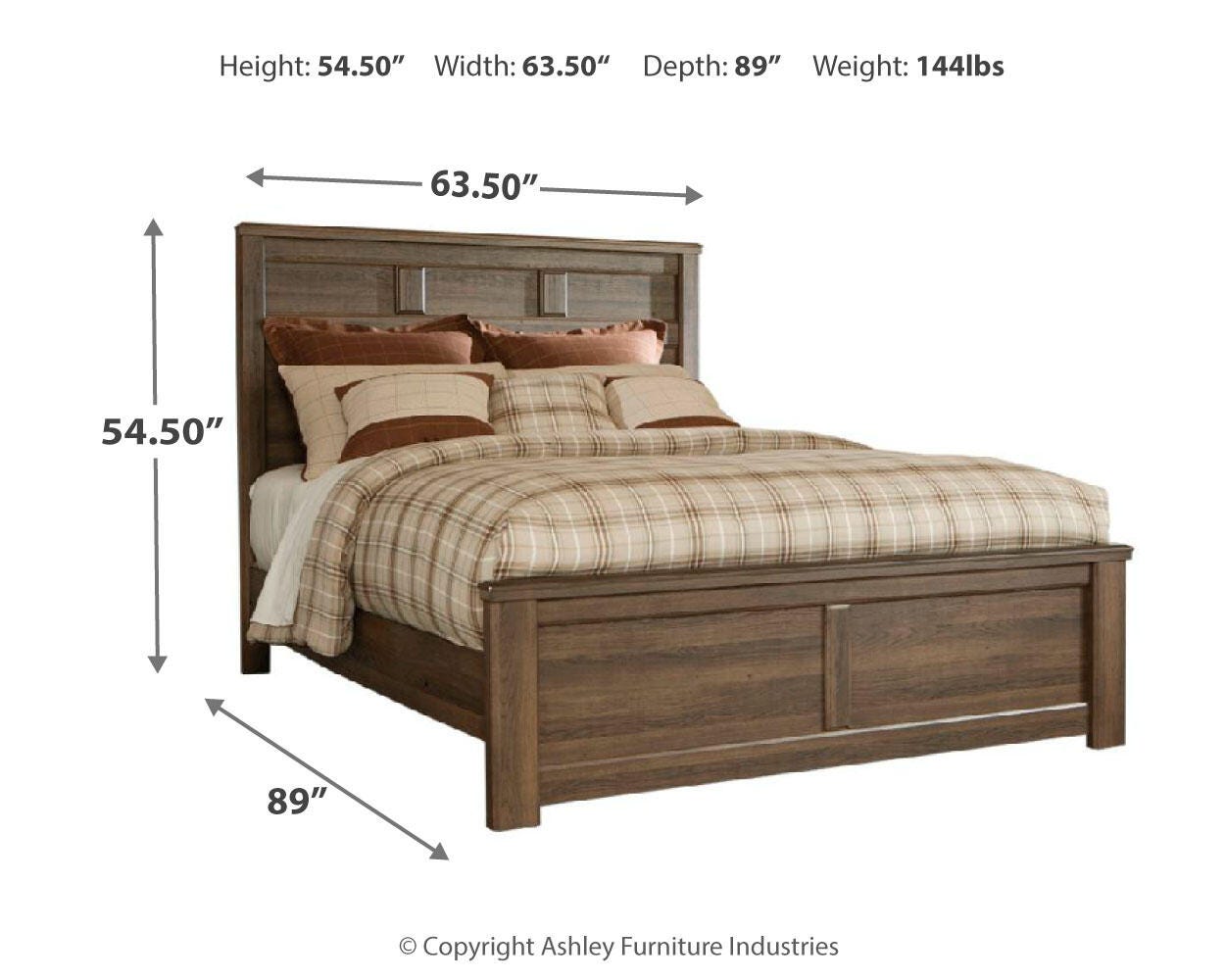 Juararo Panel Headboard with Mirrored Dresser, Chest and 2 Nightstands