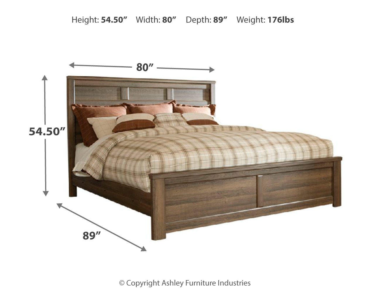 Juararo Panel Bed with Mirrored Dresser and Chest