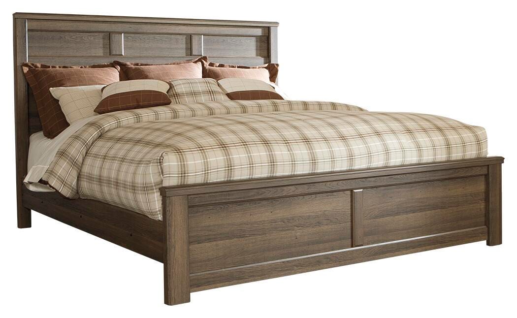Juararo Panel Bed with Mirrored Dresser