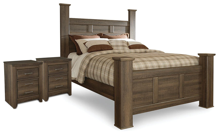 Juararo Poster Bed and 2 Nightstands