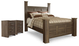 Juararo Queen Poster Bed, and 2 Nightstands