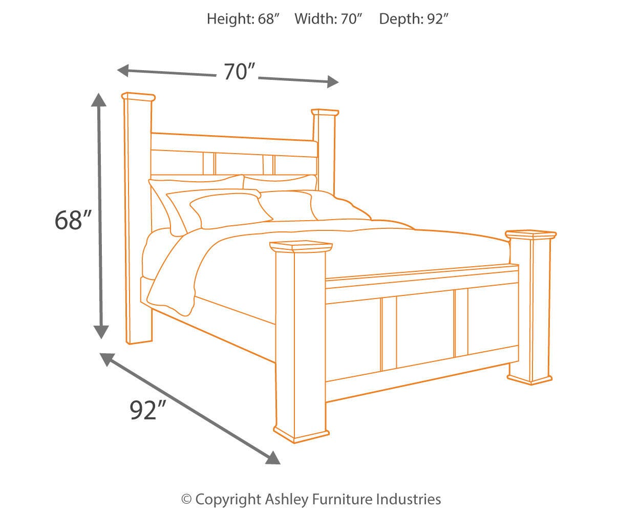 Juararo Poster Bed with Mirrored Dresser