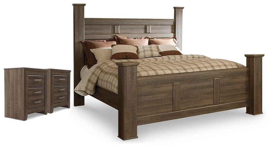 Juararo Poster Bed and 2 Nightstands