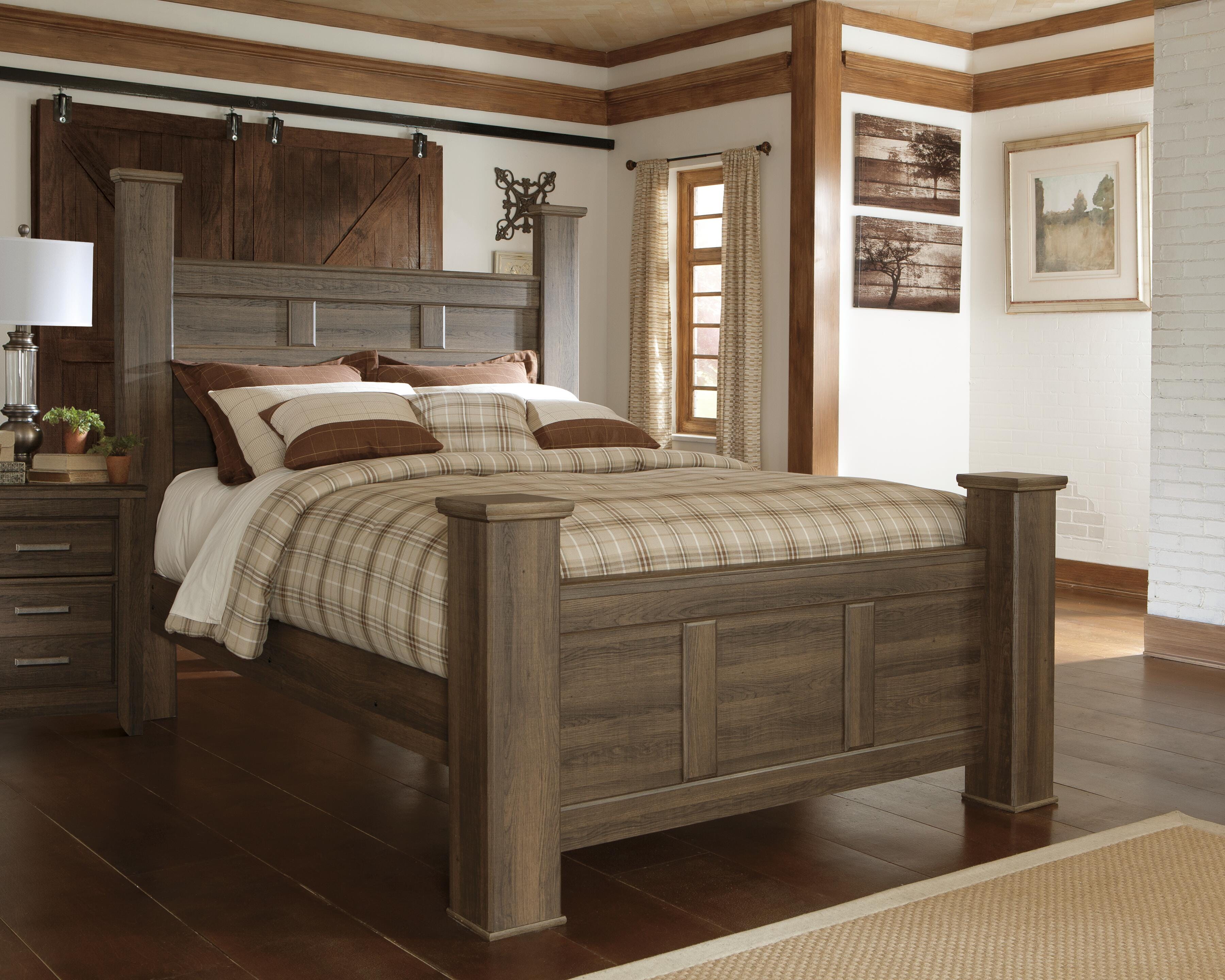 Juararo Poster Bed, Dresser, Mirror, Chest and Nightstand