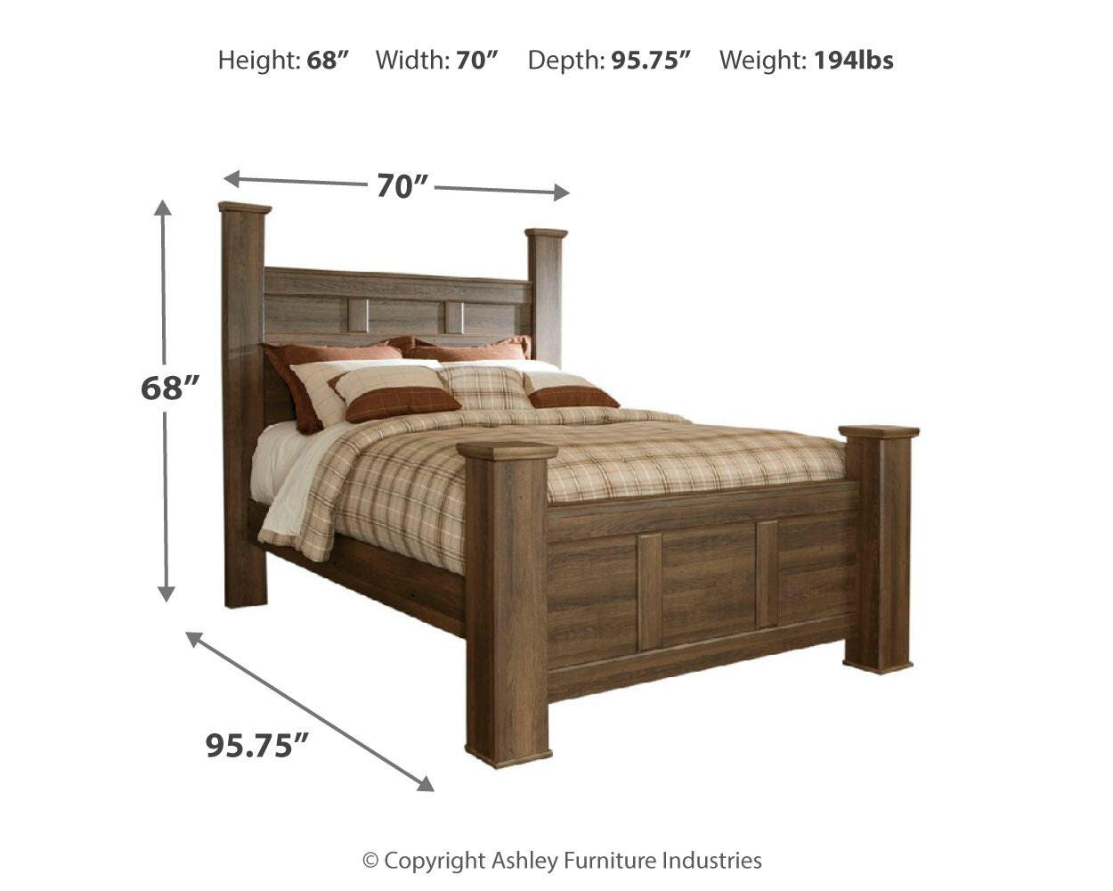 Juararo Poster Bed, Dresser, Mirror, Chest and 2 Nightstands