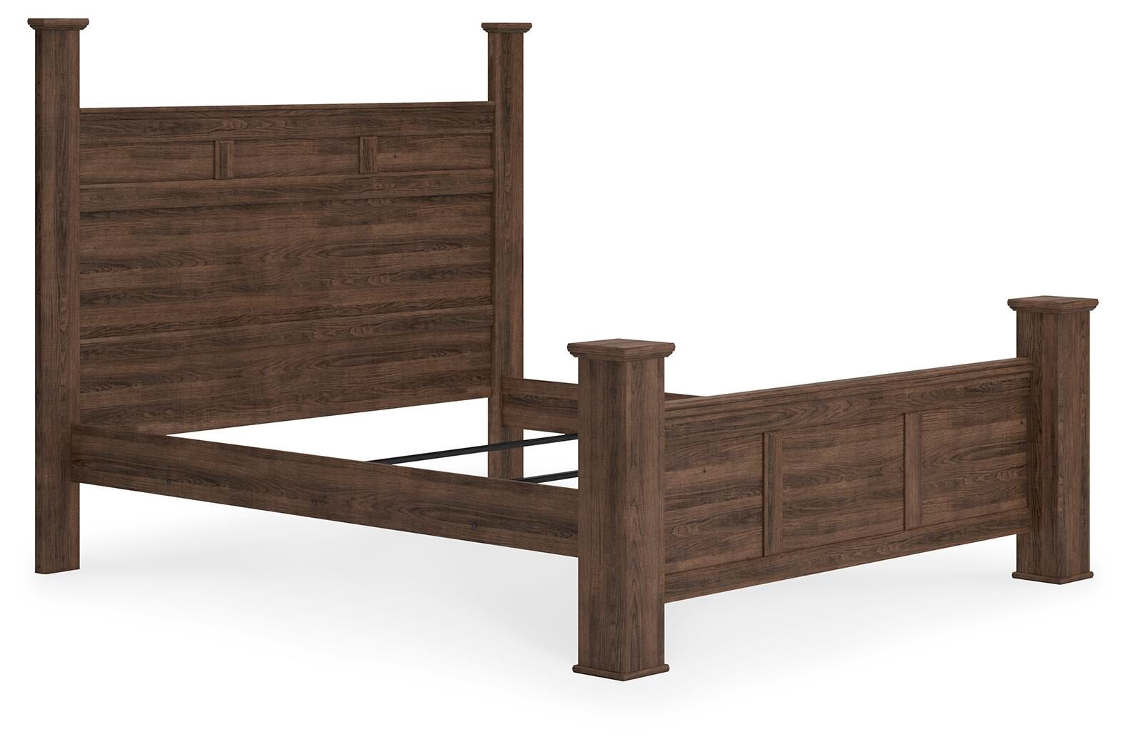 Juararo Poster Bed with Mirrored Dresser and 2 Nightstands