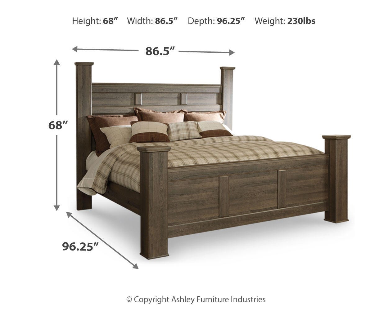 Juararo Poster Bed, Dresser and 2 Nightstands