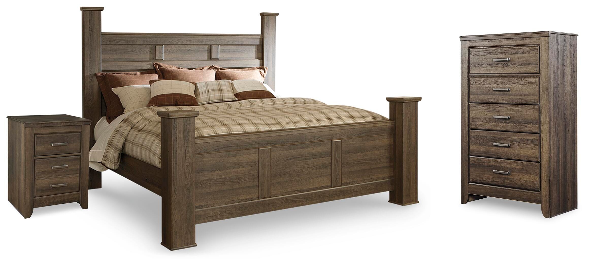 Juararo Poster Bed, Chest and Nightstand