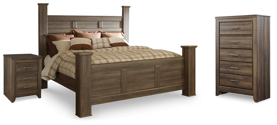 Juararo Poster Bed, Chest and Nightstand