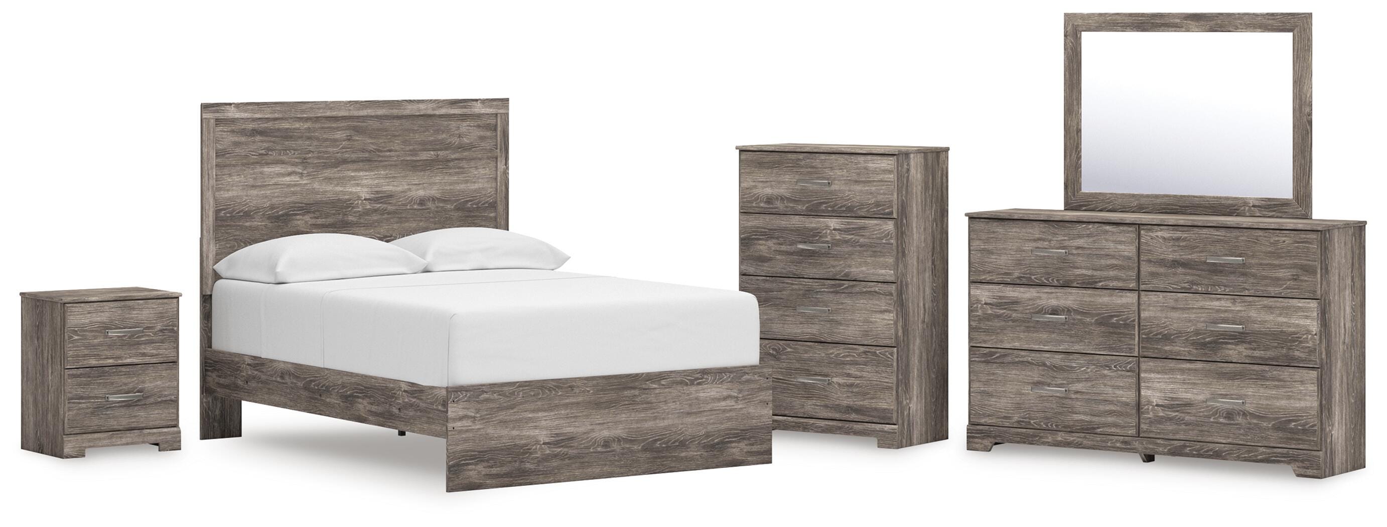 Ralinksi Panel Bed with Mirrored Dresser, Chest and Nightstand