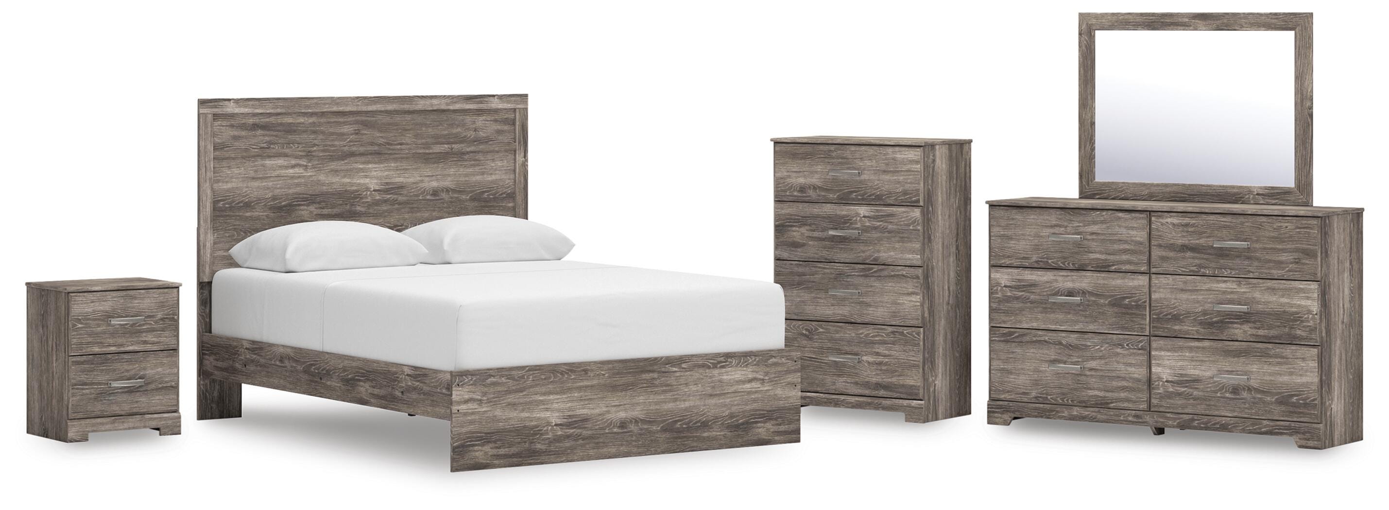 Ralinksi Panel Bed with Mirrored Dresser, Chest and Nightstand