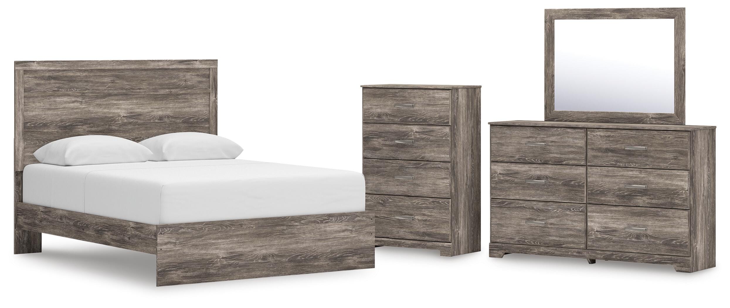 Ralinksi Panel Bed with Mirrored Dresser and Chest