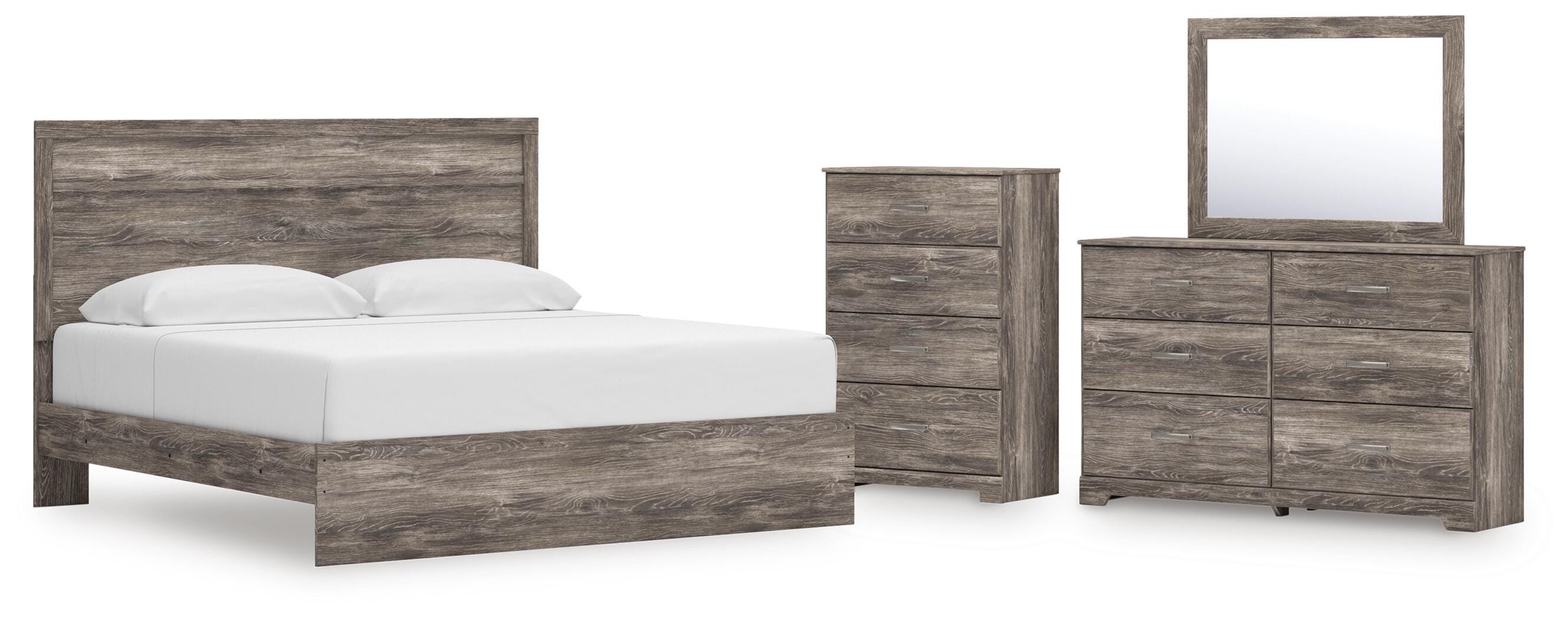 Ralinksi Panel Bed with Mirrored Dresser and Chest