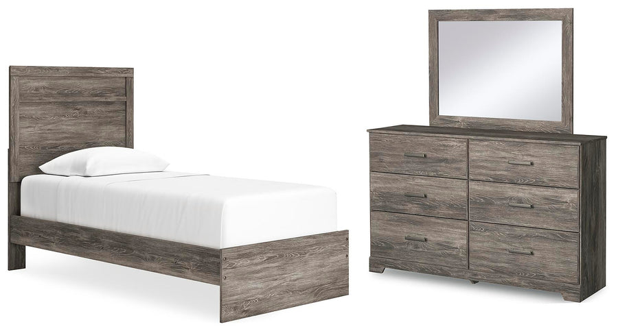 Ralinksi Panel Bed with Mirrored Dresser